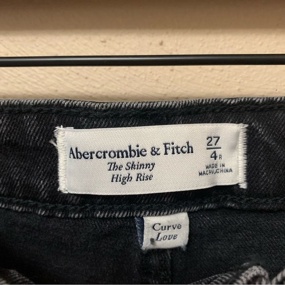 Abercrombie & Fitch The Skinny High Rise Curve Love Two Tone Black 27 4 NWT New - Picture 11 of 15